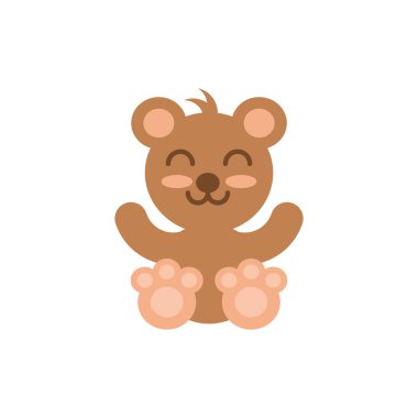 İzole edilmiş ayı oyuncak vektör tasarımı