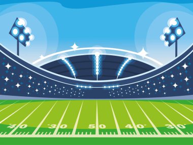 Işıklı futbol stadyumu, Amerikan futbolu maçı.