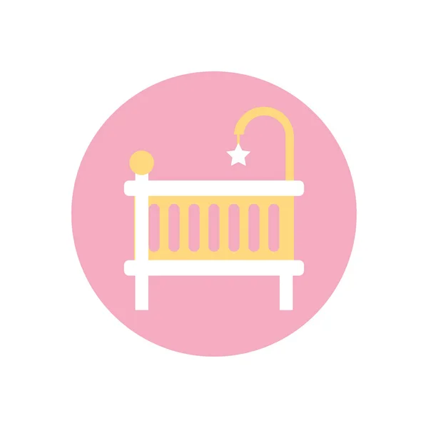Diseño aislado del vector de la cuna del bebé — Archivo Imágenes Vectoriales