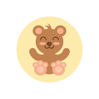 İzole edilmiş ayı oyuncak vektör tasarımı