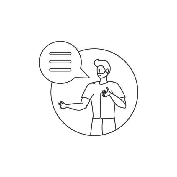 Jovem avatar com bolha de fala — Vetor de Stock