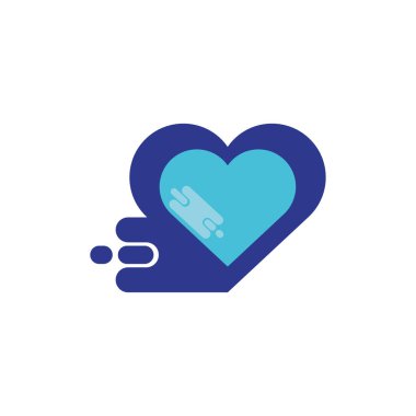 İzole edilmiş mavi kalp vektör tasarımı