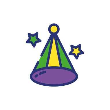 İzole edilmiş Mardi Gras şapka vektör tasarımı