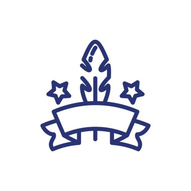 Kurdele vektör tasarımı ile izole tüy tüyleri