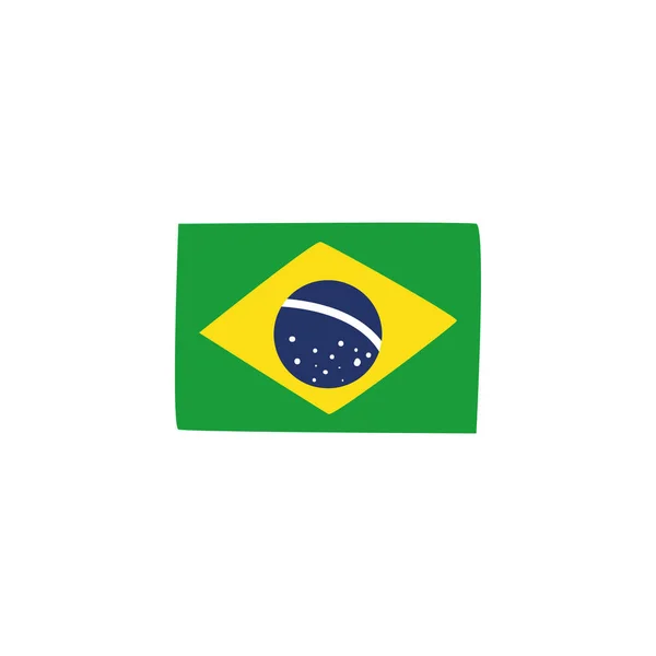 İzole edilmiş Brezilya bayrak vektör tasarımı — Stok Vektör