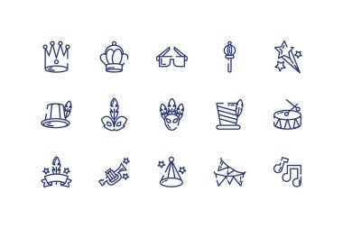 İzole edilmiş Mardi Gras simgesi vektör dizaynı