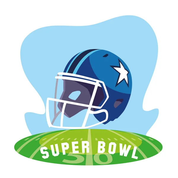 Super bowl helmet over field vector design — Stock Vector