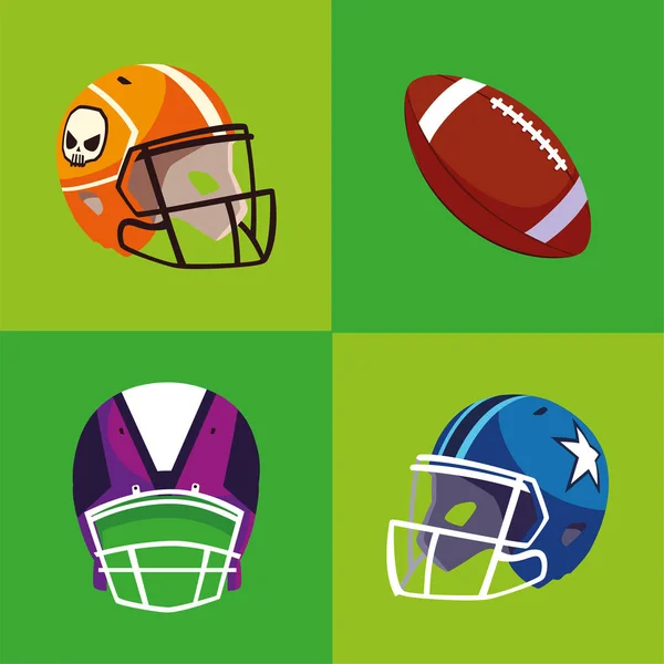 Super Bowl topu ve kask vektör tasarımı — Stok Vektör