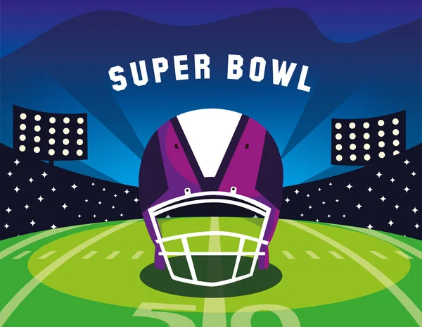 Super Bowl hełm przed trybuny projekt wektor — Wektor stockowy