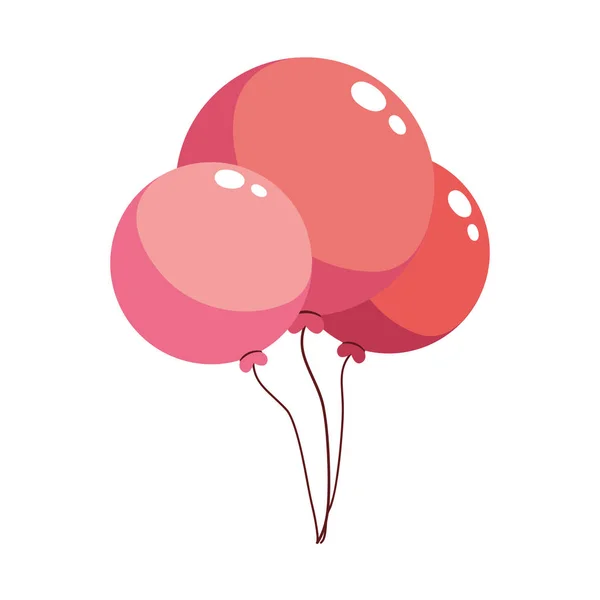 Globos de helio sobre fondo blanco — Vector de stock