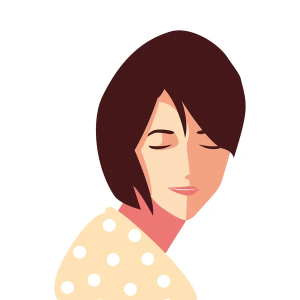 Mujer joven sobre fondo blanco — Vector de stock