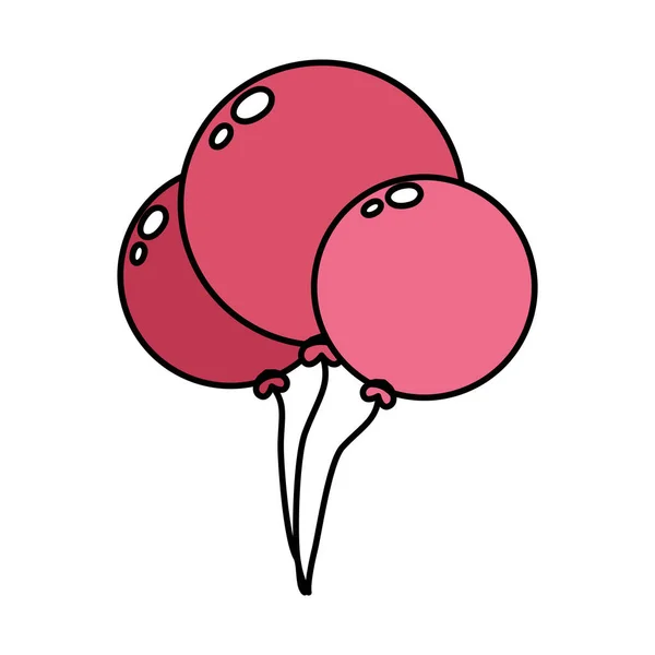 Globos de helio sobre fondo blanco — Vector de stock