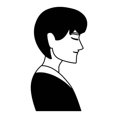 Beyaz arka plandaki genç adam.