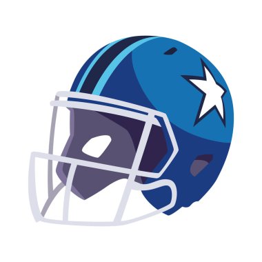 Beyaz arka planda Amerikan futbol kaskı