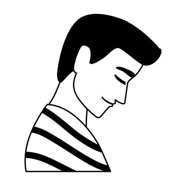 Beyaz arka plandaki genç adam.