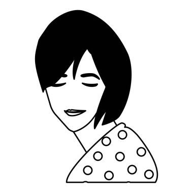 Beyaz arka planda genç bir kadın