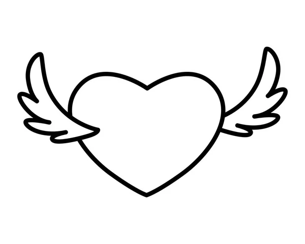Καρδιές με φτερά, σε λευκό φόντο — Διανυσματικό Αρχείο