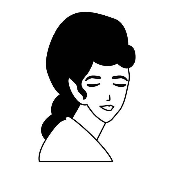 Jeune femme sur fond blanc — Image vectorielle