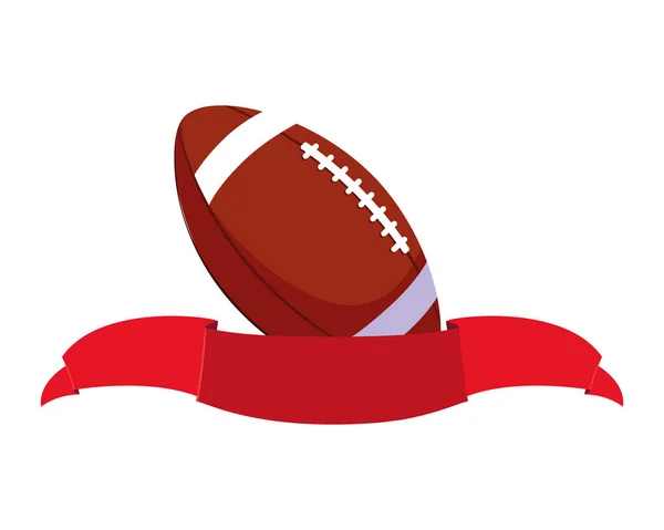 American Football Ball mit Band auf weißem Hintergrund — Stockvektor