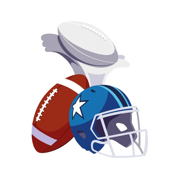 Set von Ikonen American Football auf weißem Hintergrund — Stockvektor