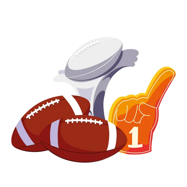 Set von Ikonen American Football auf weißem Hintergrund — Stockvektor