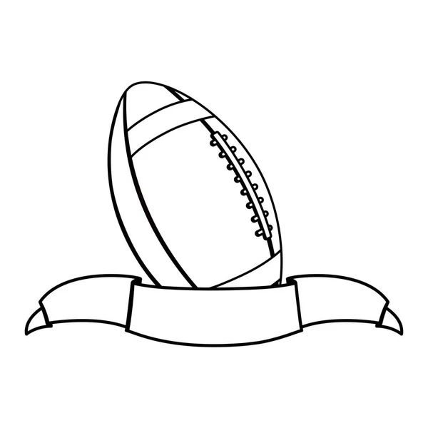 Американский футбольный мяч с лентой на белом фоне — стоковый вектор