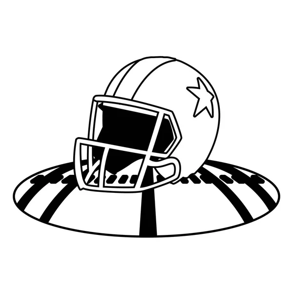 American Football Helm auf dem Stadionrasen — Stockvektor