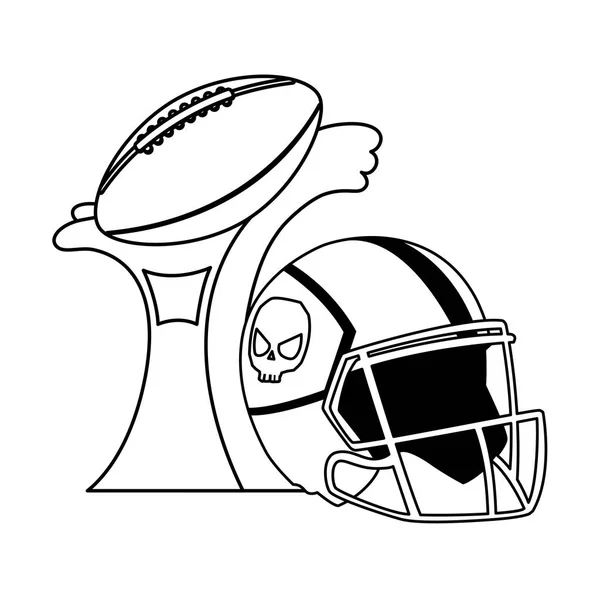 Americká fotbalová cena s helmou na bílém pozadí — Stockový vektor