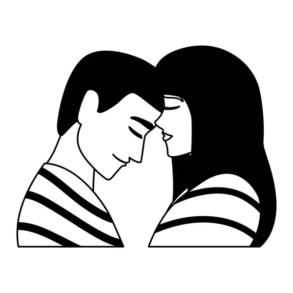 Δύο ερωτευμένοι άνθρωποι, άντρας και γυναίκα αγκαλιάζονται τρυφερά — Διανυσματικό Αρχείο