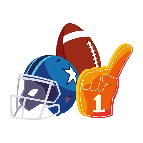 Set of icons american football on white background — Stock Vector