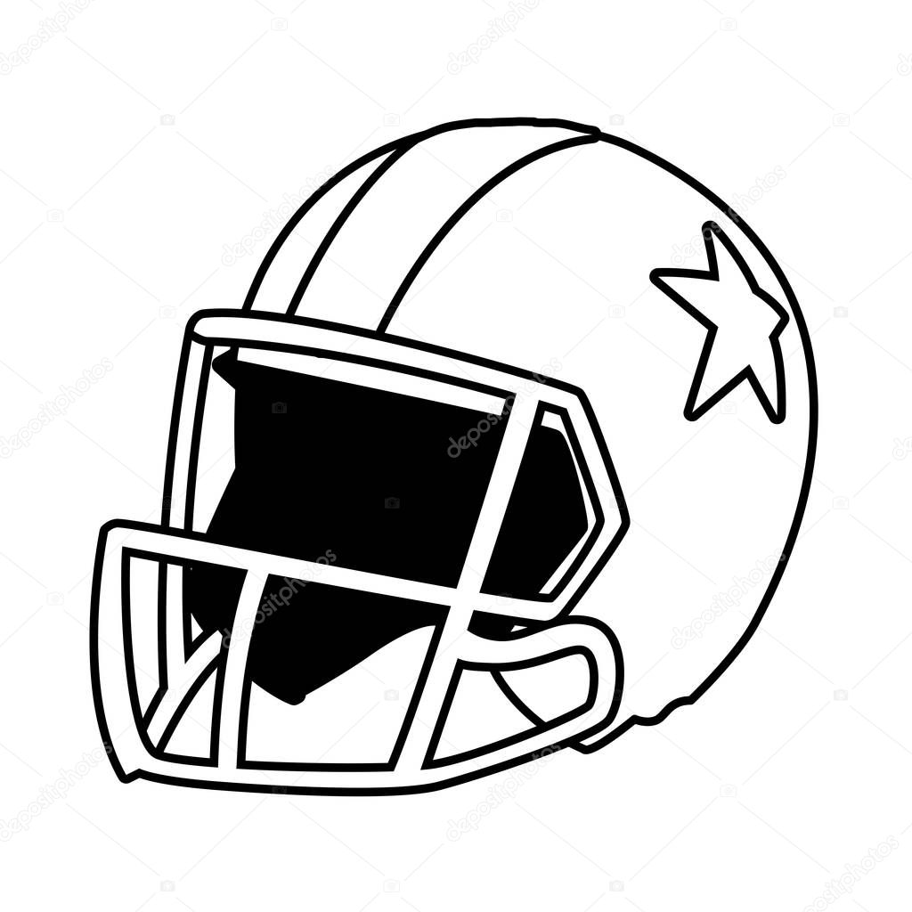 American football helmet on white background vector illustration design