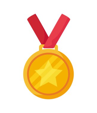 İzole edilmiş altın madalya vektör tasarımı