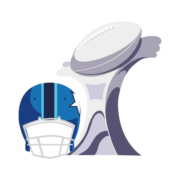American football award with helmet on white background — 스톡 벡터
