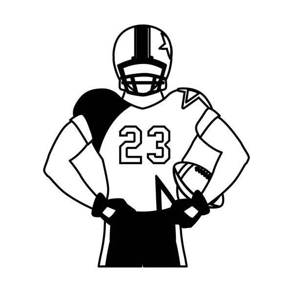 Man team player american football with uniform on white background — 스톡 벡터