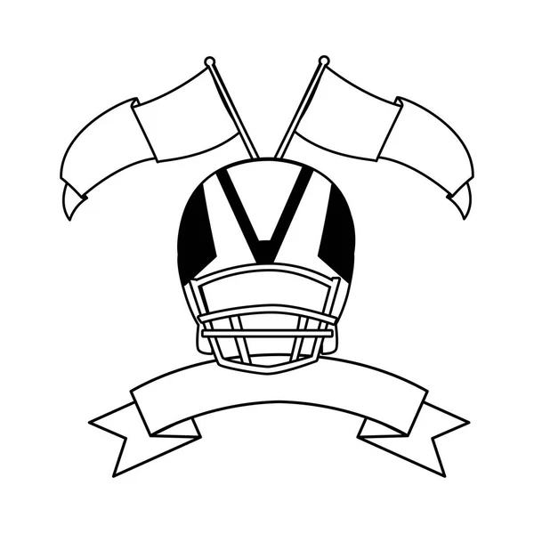 American Football Helm mit Schleife auf weißem Hintergrund — Stockvektor