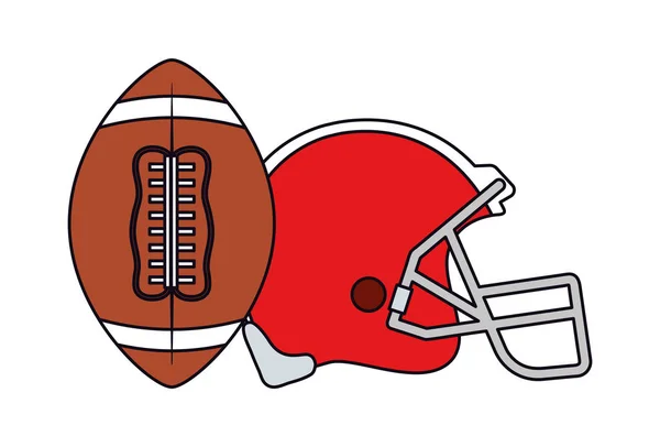 American Football Helm und Ballvektordesign — Stockvektor