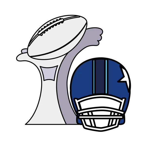 American Football Award mit Helm auf weißem Hintergrund — Stockvektor