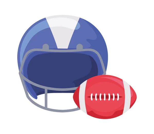 Casque de football américain et design vectoriel de balle — Image vectorielle