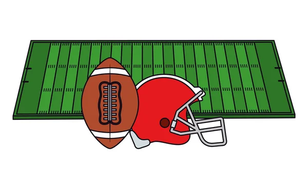 American Football Helm und Ballvektordesign — Stockvektor