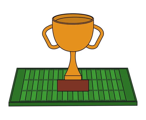 Trophée de football américain sur la conception vectorielle de terrain — Image vectorielle