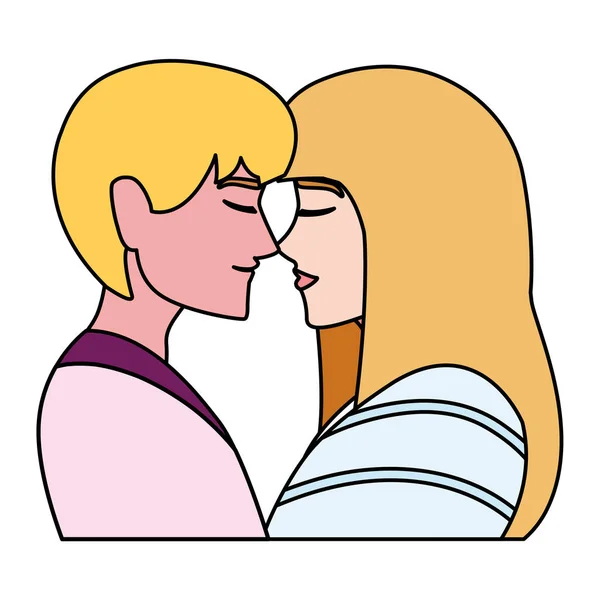 Δύο ερωτευμένοι άνθρωποι, άντρας και γυναίκα αγκαλιάζονται τρυφερά — Διανυσματικό Αρχείο