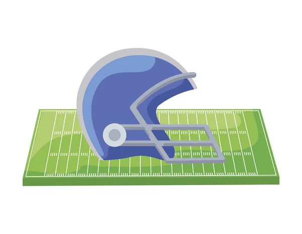 Casque de football américain sur la conception vectorielle de champ — Image vectorielle