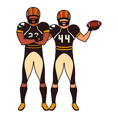 Amerikan futbolu, üniformalı sporcular.