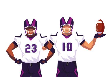 Amerikan futbolu, üniformalı sporcular.