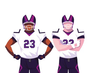 Amerikan futbolu, üniformalı sporcular.