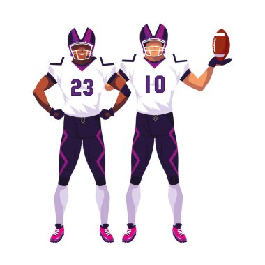 Amerikan futbolu, üniformalı sporcular.