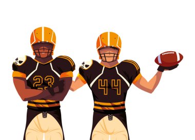 Amerikan futbolu, üniformalı sporcular.