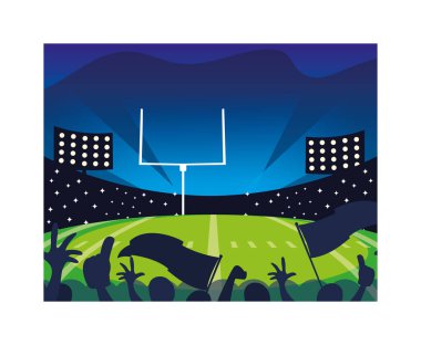 Işıklı futbol stadyumu, Amerikan futbolu maçı.