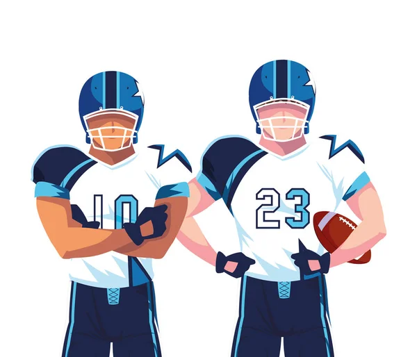 Команда гравців американський футбол, спортсмени з уніформою — стоковий вектор