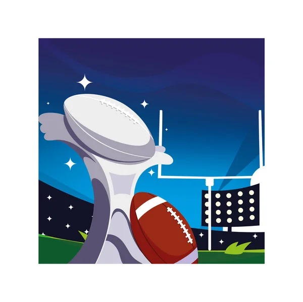 American football sports award in football stadium — ストックベクタ